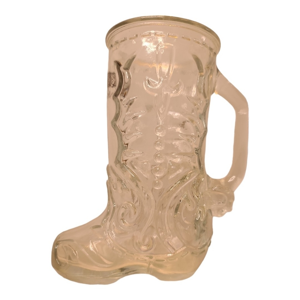Glass Cowboy Boot Shaped Mug
